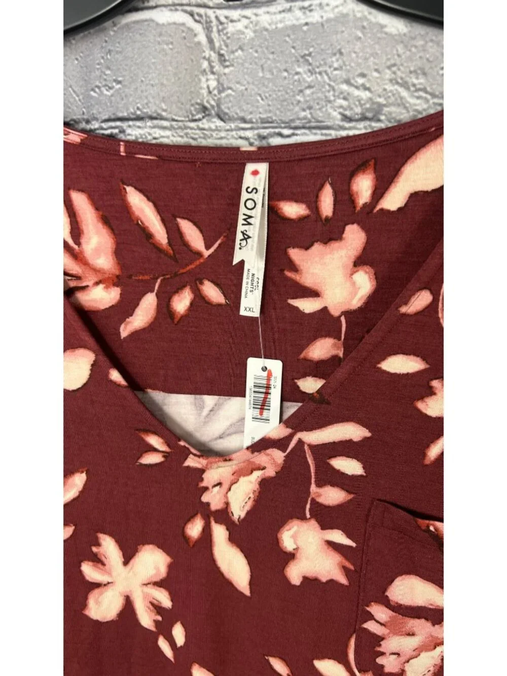 NWT Soma Cool Nights Sleepshirt‎ SS Size XXL Budding Romance Floral Gown